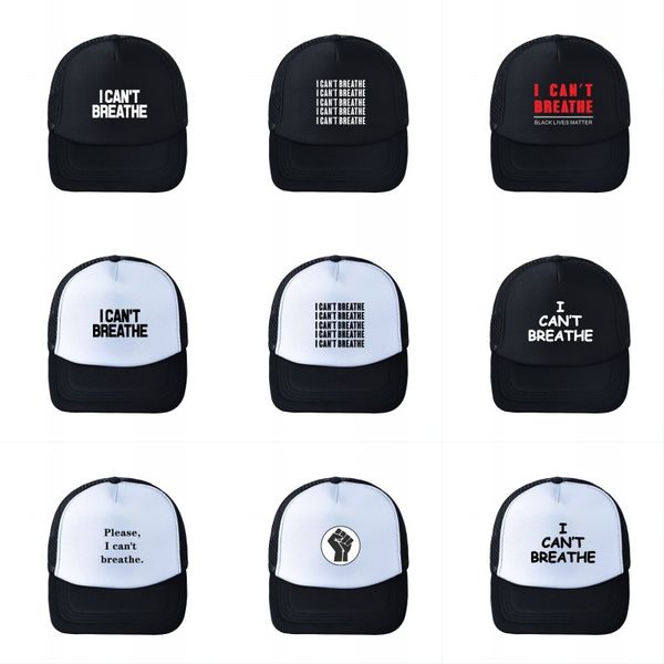 

dhl shipping i cant breathe hat black lives matter slogan caps outdoor summer hats blm letter print cap party hats 18 styles x269fz, Blue;black