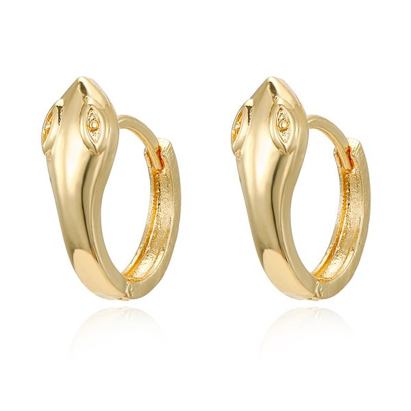 

1pair cute punk matte small snake hoop earrings for women european trendy cool gold silver color animals circle earrings jewelry, Golden;silver