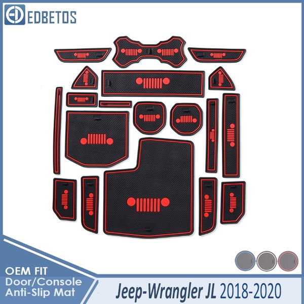 

car gadget pad for wrangler jl 2018 2019 2020 sport s sahara rubicon accessories gel pad rubber gate slot mat cup mats