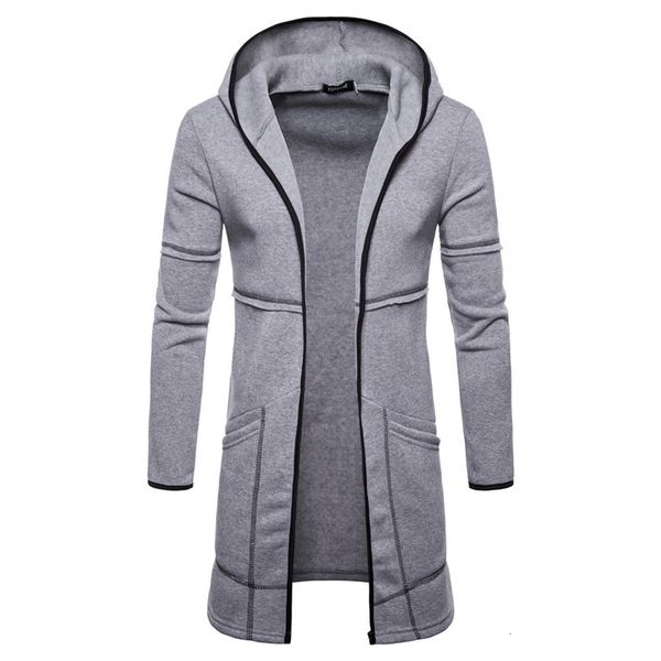 

men's jacket hooded sportswear fashion mens hooded solid trench coat jacket cardigan long sleeve outwear blouse jacket manteau s191019, Black;brown