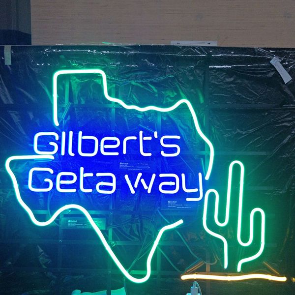 

custom led gilbert's geta way neon sign light outdoor beer entertainment decoration neon lamp light metal frame 17'' 20