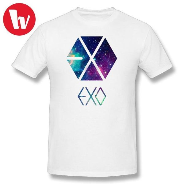 

exo galaxy печати t-shirt мужчины с коротким рукавом повседневная t shirt плюс размер 5xl 6xl лето мужская 100% хлопок футболки классические, White;black
