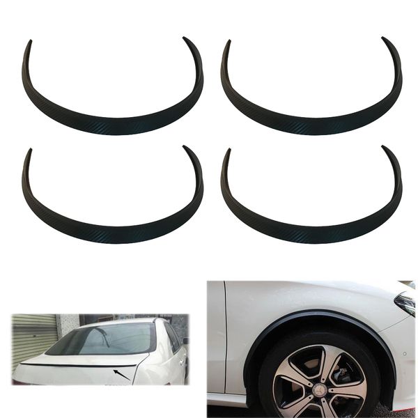 

4x black fender protector strip wheel eyebrow pad sticker carbon fiber 120cm