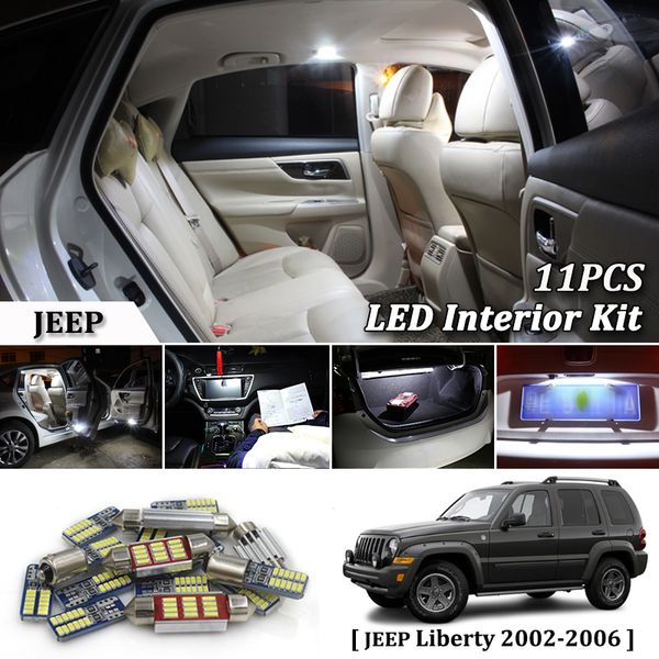 

11pcs white canbus led car interior lights upgrade kit for 2002 2003 2004 2005 2006 liberty led interior dome trunk lights