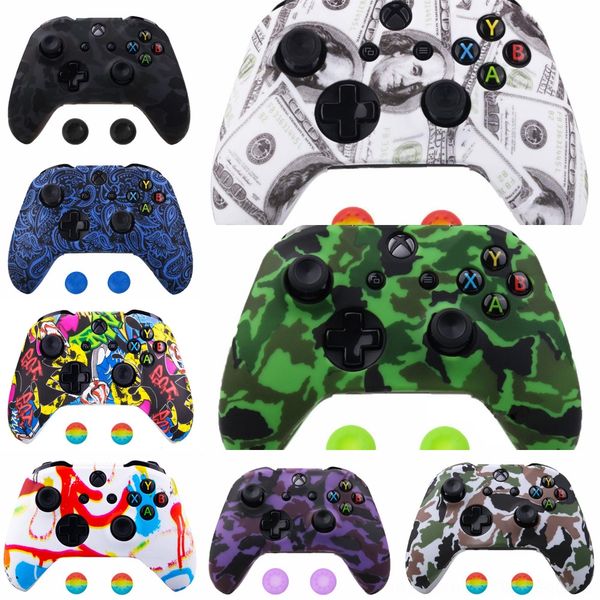 

xnhcg 2020 силикона печатания перехода воды с кожи для xbox один х крышка чехол протектор контроллер джойстик захваты