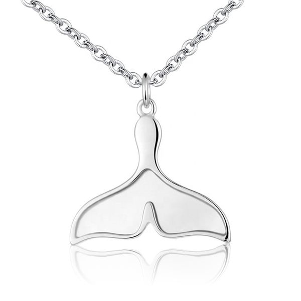 

customizable 925 silver dolphin tail necklace for sale