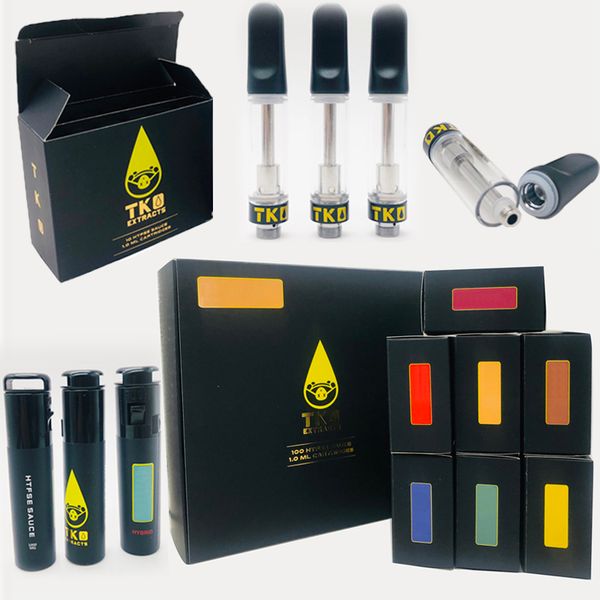 

Black TKO Vape Cartridges 0.8ml Empty Vape Pen 510 Thread Oil Cartridges Vaporizer Ceramic Carts with Childproof Tube and Packaging Box