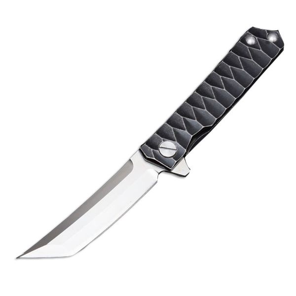 

Flipper D2 58-60HRC Tanto Point Blade Tactical Folding Knives TC4 Titanium Alloy Handle Ball Bearing Camping EDC Hand Tools P855Q R