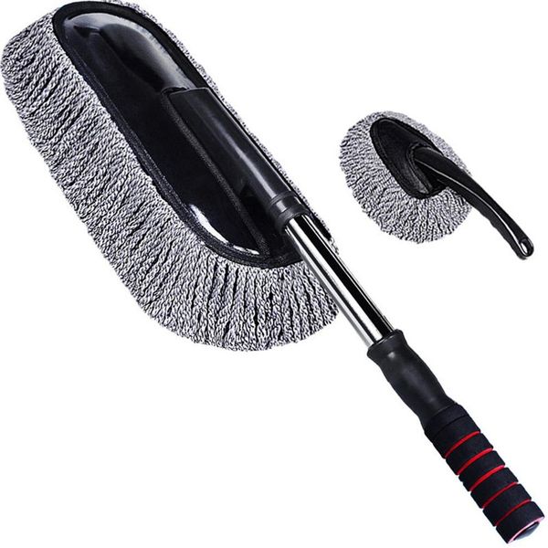 

car wash cleaning brush microfiber dusting tool duster dust mop home cleaning supplies car mop gray one large one small