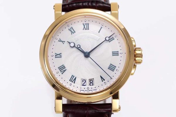 

hg factory manual machinery cal.517gg diameter 39mm leather watchband 18k gold case water ripple dial sapphire mirror man watch, Slivery;brown