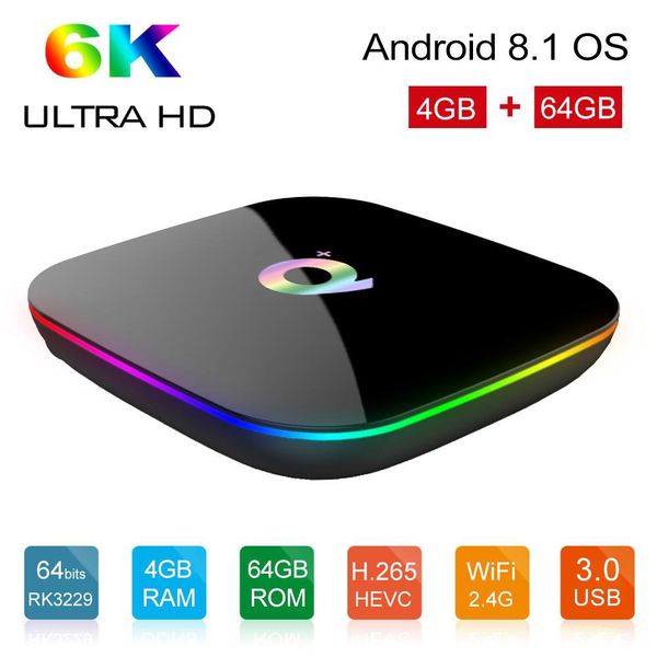 

Q plu 4gb 32gb 64gb allwinner h6 android 9 0 tv box treaming et box h 265 6k mart tv box