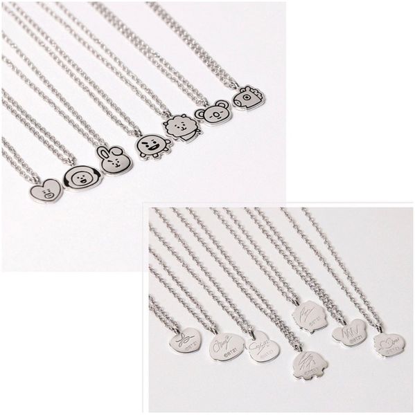 

Шарж 14pcs / lot bts bt21 с ожерельем / браслетом подписи