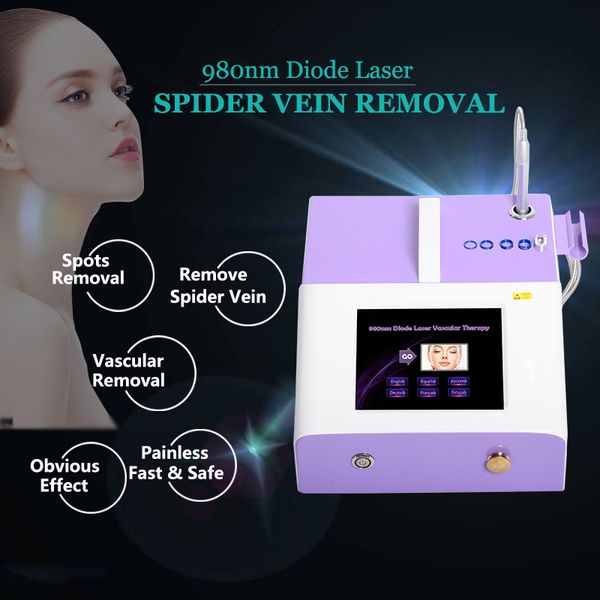 

vascular removal laser machine spider veins removal diode laser 30w 980nm veins vascular lesion spa use equipment ing, Black