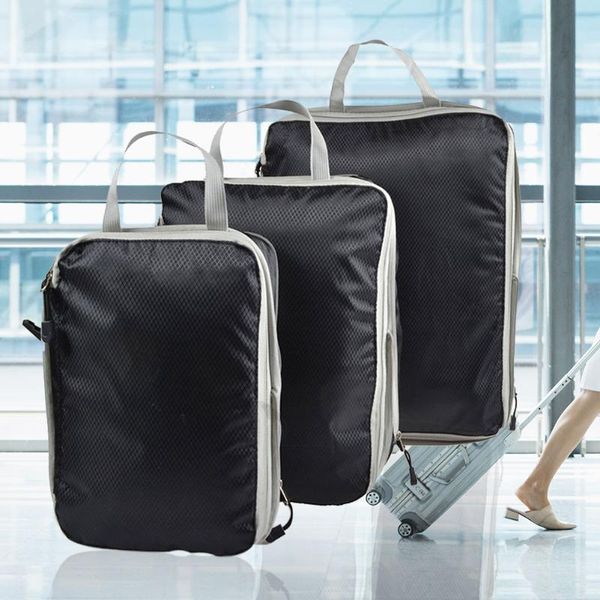 

3pcs/set packing cubes clothes shoes tidy organizer hanging suitcase pouch portable travel space saving with handle storage bag