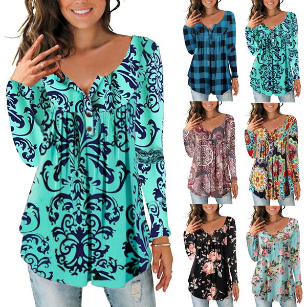 

spring and autumn women's clothing dress printed casual button, White