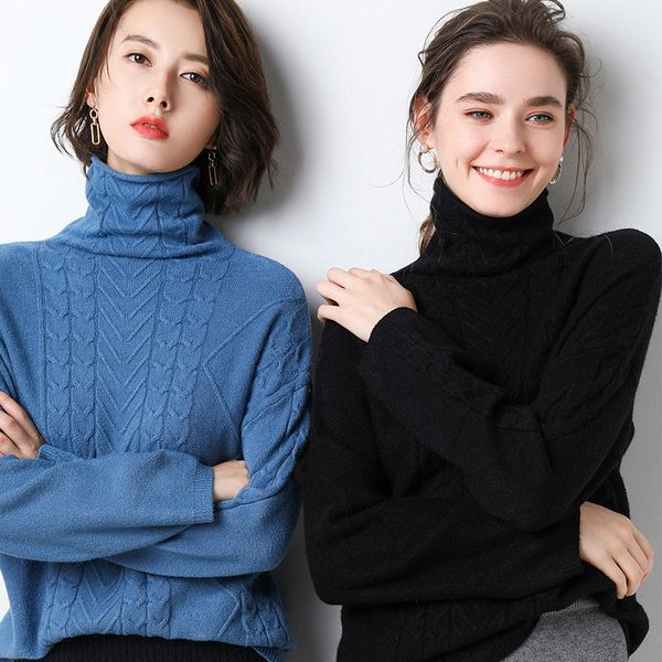 

2020 and knitted turtleneck long sleeve women sweater autumn pullovers tricot pull femme, White;black