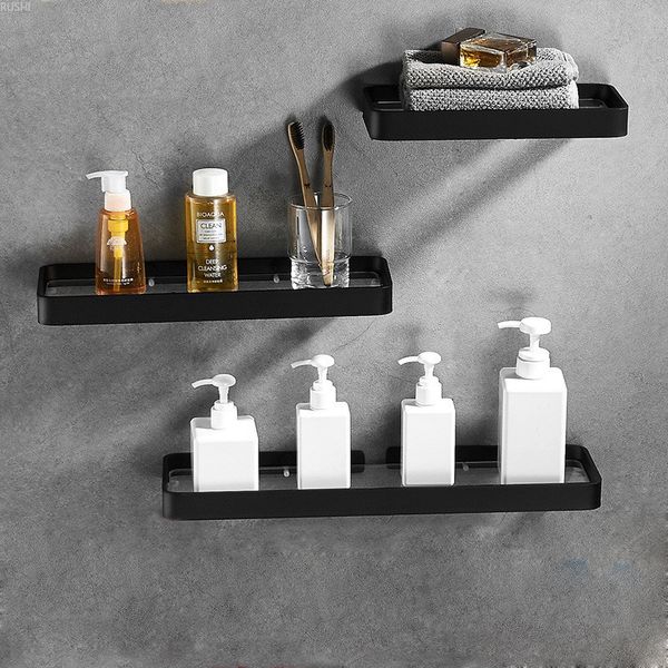 

5 sizes available punch-space aluminum bathroom toilet glass make-up desk wall mounted bathroom glass shelves single tier