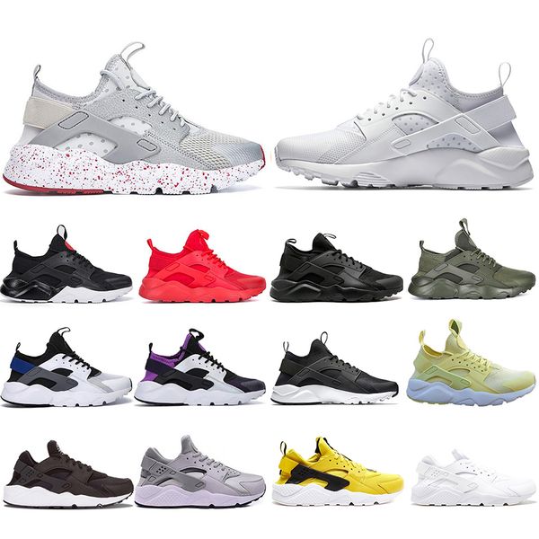 

new style huarache iv 4.0 1.0 running shoes yellow triple black white red grey fashion huaraches women mens trainers sports sneakers