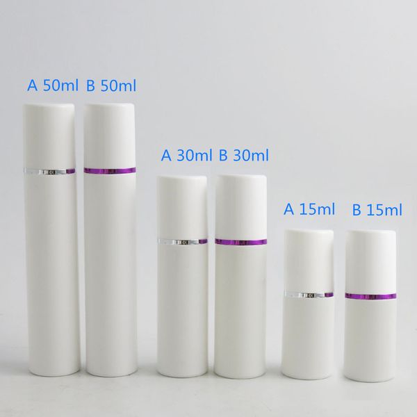 

12pcs small white airless bottle pump vacuum lotion bottle cosmetic packaging 15/30/50ml high quality