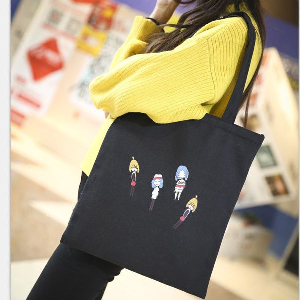 

big canvas tote bag for women 2019 female handbags eco reusable cloth shopping bag student book bags ladies casual shopper bags
