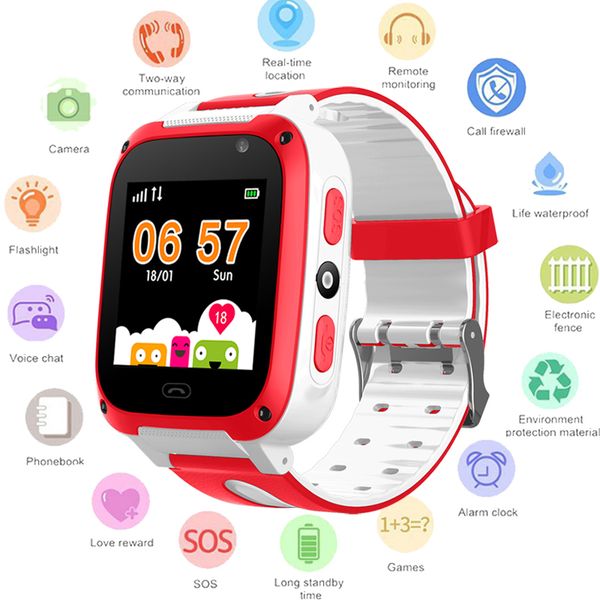 

bangwei new smart watch gps kid smartwatches anti lost baby watch for children sos call location finder locator tracker+box, Slivery;brown
