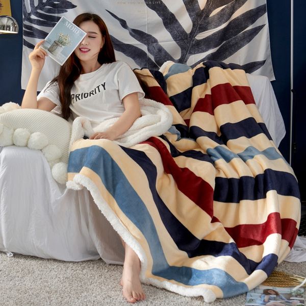 

whism sherpa warm two-double weighted blanket 6 designs 2 sizes stylish plaid throw blanket soft blankets for beds sofa manta