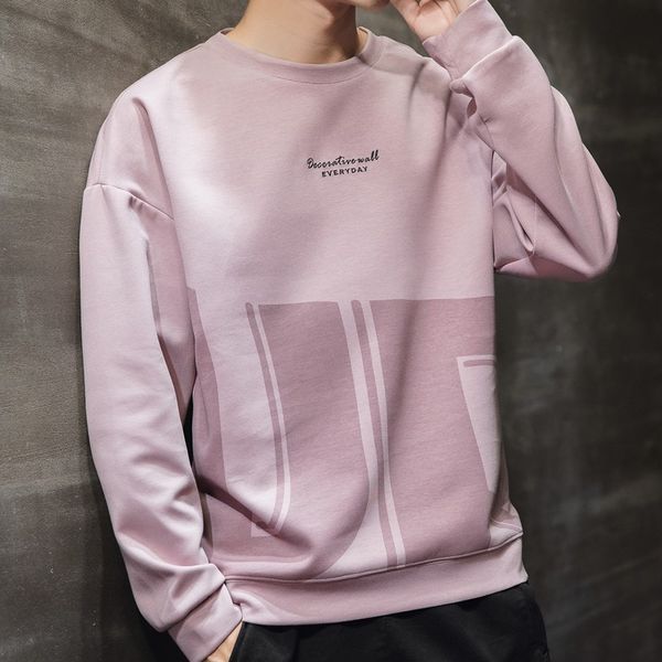 

men's clothing autumn 2020 korean version of the trend of long-sleeved t-shirt men dongkuan primer shirt sweater spring students, Black