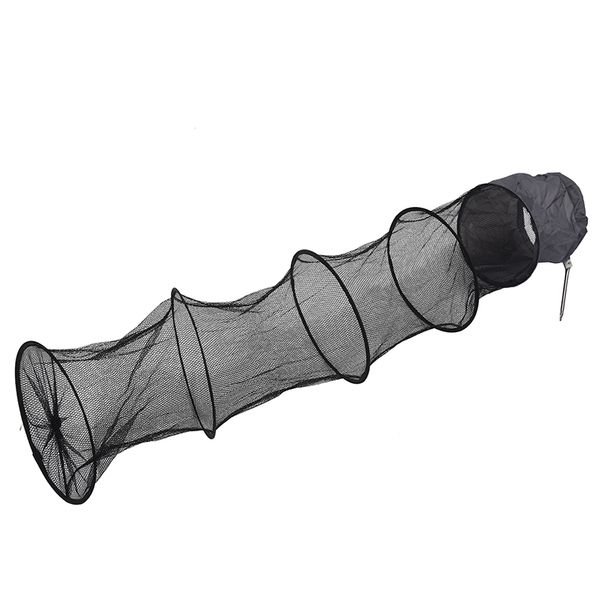 

1.5m fish net cage fishing tackle care l 5 layers collapsible black