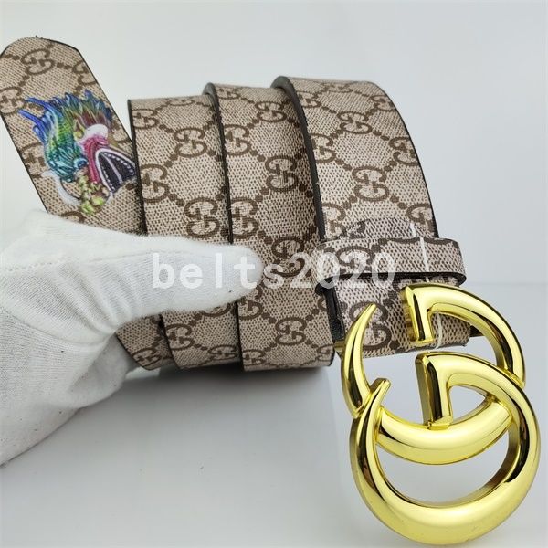 

2020 belts fashion woman man leather belt men's women's lady bridal belts g big gold buckles party jeans belt 351254, Black;brown