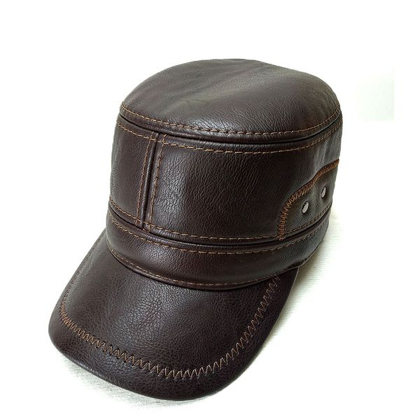 

fibonacci middle aged men's baseball cap leather patchwork adjustable flatcap autumn winter hats, Blue;gray