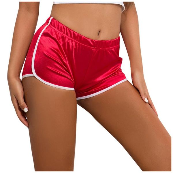 

yoga outfits sports fitness running shorts for ladies solid loose casual sportswear 2021 summer breathable gym clothes, White;red