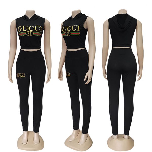 

designer women's tracksuits sleeveless for summer two piece pants brand suits luxury women two piece sets slim clothing memekk, White