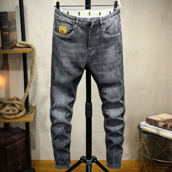 

men's jeans spring and autumn zipper stretch denim pants solid slim fit men casual biker male street vintage trouser pant washed, Blue