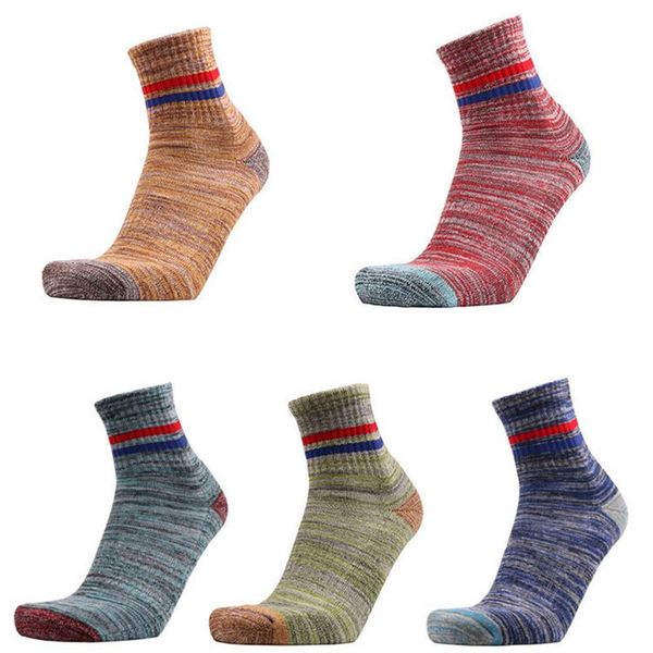 

outdoor sports mountaineering skiing socks men male professional breathable cotton socks for travel hiking climbing running, Black