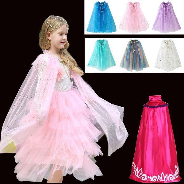 

14 colors baby hooded cloak cloak sequin cape kids cosplay costume children cartoon capes princess veil birthday party halloween poncho, Camo
