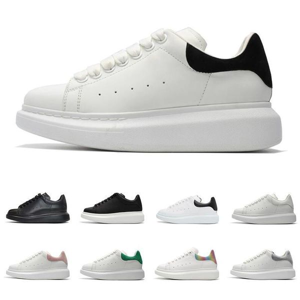 

2020 designer shoe fashion luxury women men's leather lace up platform oversized sole sneakers white black casual shoes
