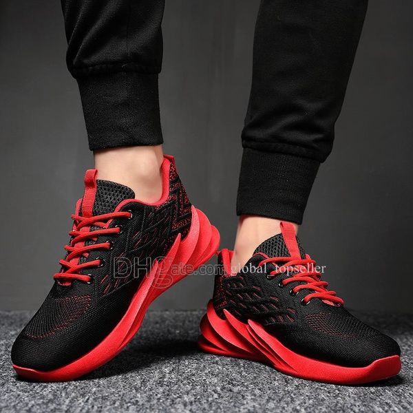 

new arrival with box fashion men shoes mesh breathable sneakers walking male footwear new comfortable lightweight running shoes ac-200301133, White;red