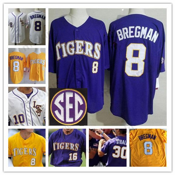 

lsu tigers college baseball sec 17 dj lemahieu 8 alex bregman nola gausman all stitched any name & any number baseball jerseys s-4xl, Blue;black