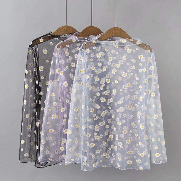 

2020 new fashion brand oversize plus size shirt print full casual hollow out stand, White