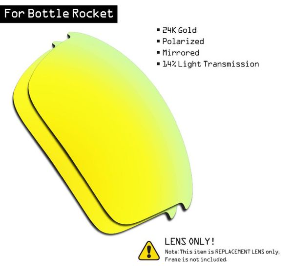 

smartvlt polarized sunglasses replacement lenses for bottle rocket - 24k gold