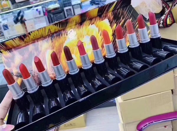 

2020 new christmas gift makeup brand m lipstick set 12colors lipstick matte 12pcs/set with gift box dhl shipping