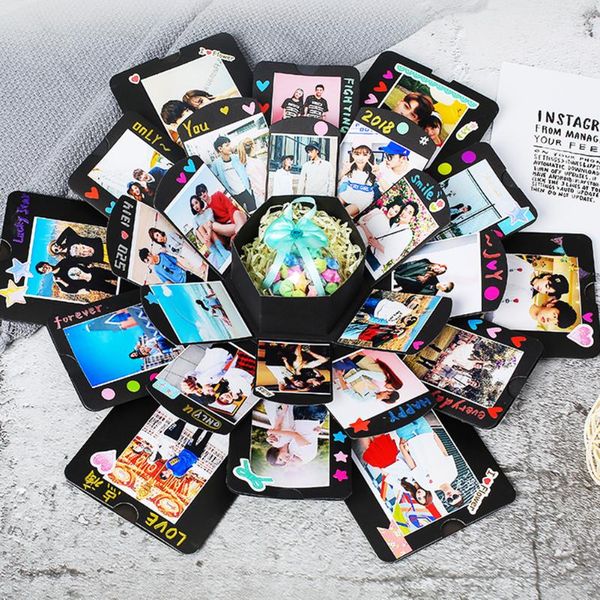 

творческий шестигранной сюрприз взрыв box diy ручной работы scrapbook photo album wedding valentine christmas gift box craft