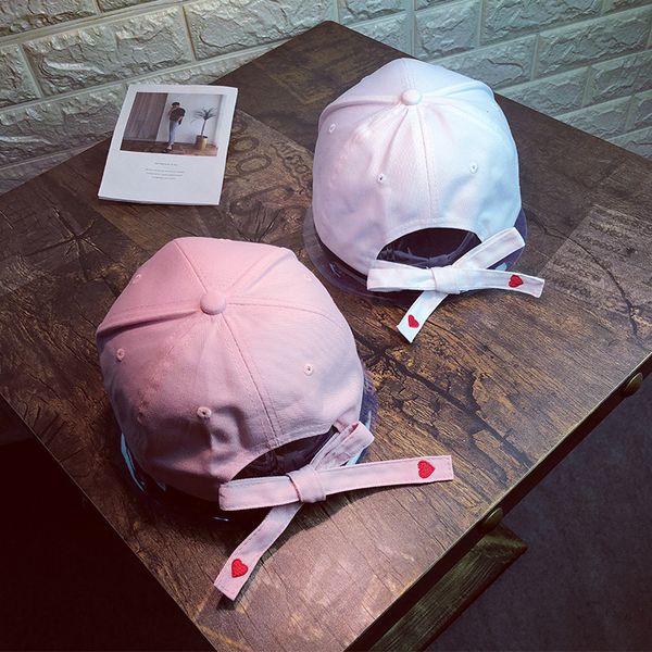 

cute love heart women's cap adjustable baseball cap panel snap back white pink black sun visor truck hat gorras, Blue;gray
