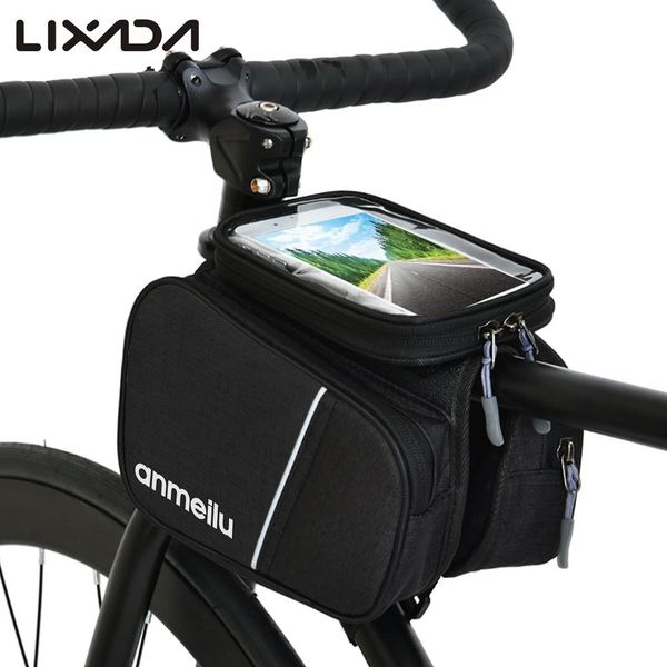 BIKE FRAME BAG FRONT /& REAR LIGHTS 3PC BICYCLE ACCESSORY PACK MINI PUMP