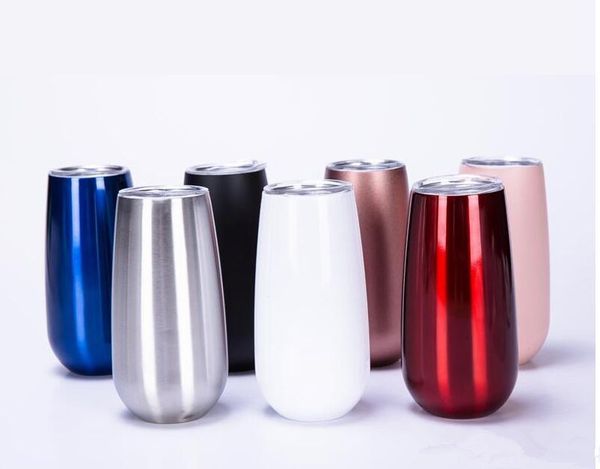 

6oz egg cup stainless steel wine glass stemless wedding party champagne beer mug insulated coffee mug