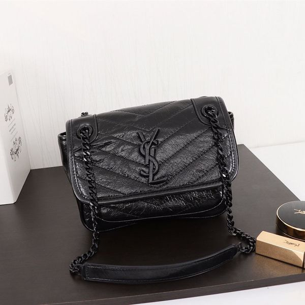 

niki small 2019 new luxury handbags ladies shoulder bag metal chain large capacity leather production luxury atmosphere model: 498893