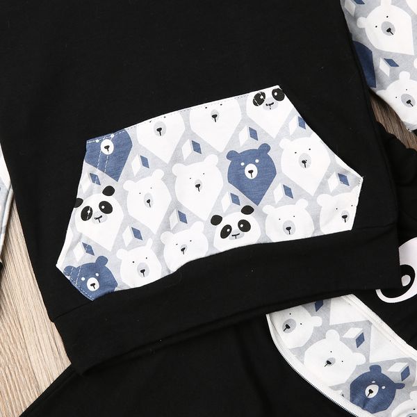 

2pcs набор для infant baby boy теплая одежда животных с капюшоном топы + длинные брюки tracksuit outfit, White
