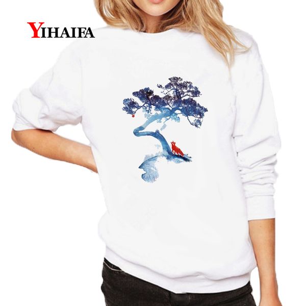 

womens sweatshirts 3d print hoodie pullover streetwear galaxy tree graphics tracksuit women casual harajuku 5xl, Black