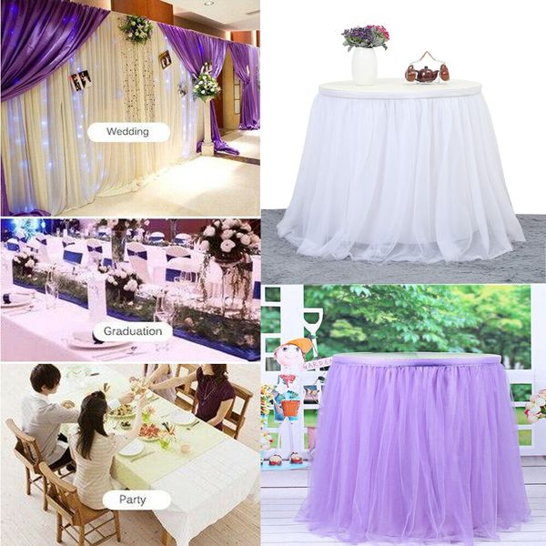 

tulle table skirt tableware cover birthday wedding baby shower party decor