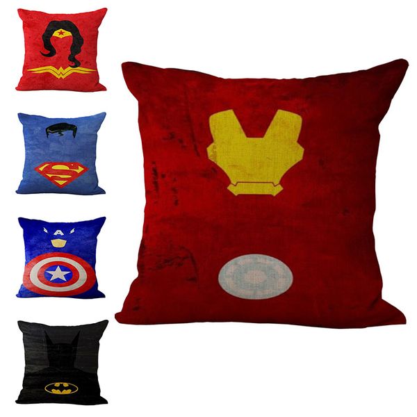 Superhero Avengers Pillow Case Cushion Iron Man Superman Batmam